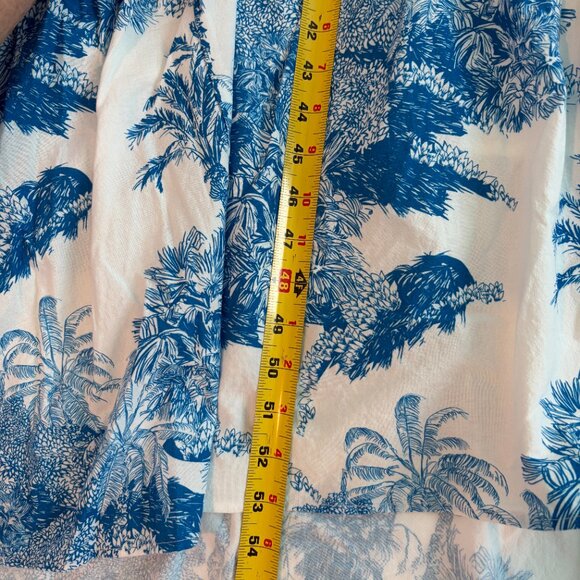 Mestiza Women White & Blue Floral Printed Tie-Belt High Low Hem Maxi Dress Sz L - Picture 8 of 16